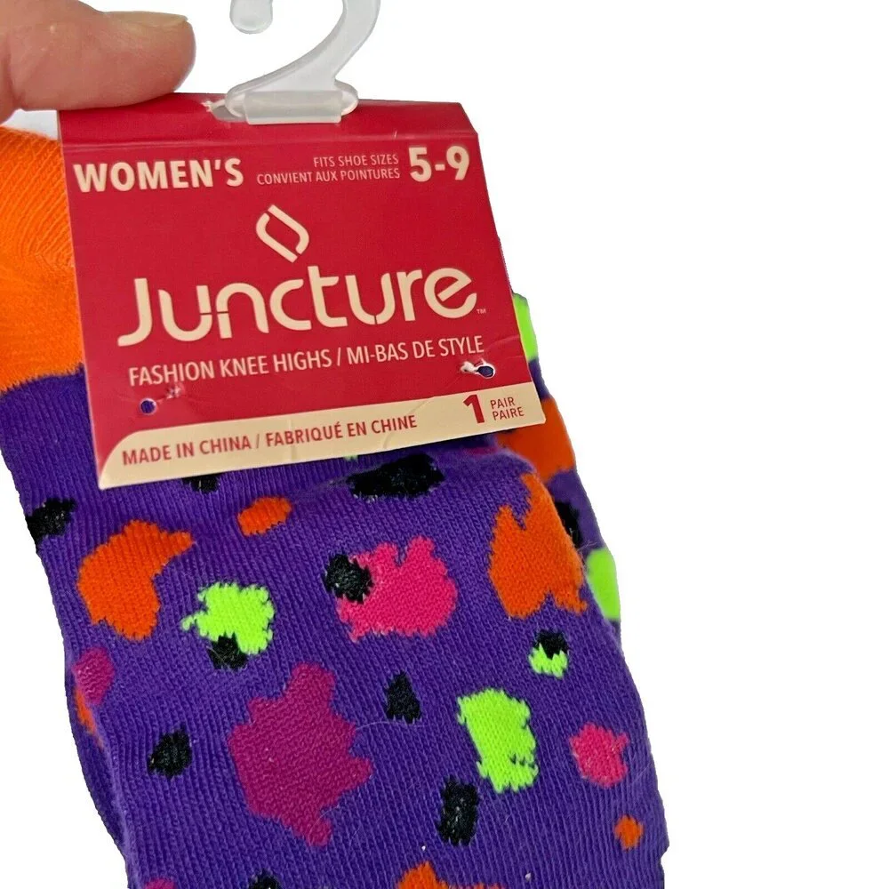Women's Juncture - Purple/Orange/Neon Green Knee High Socks 6-9